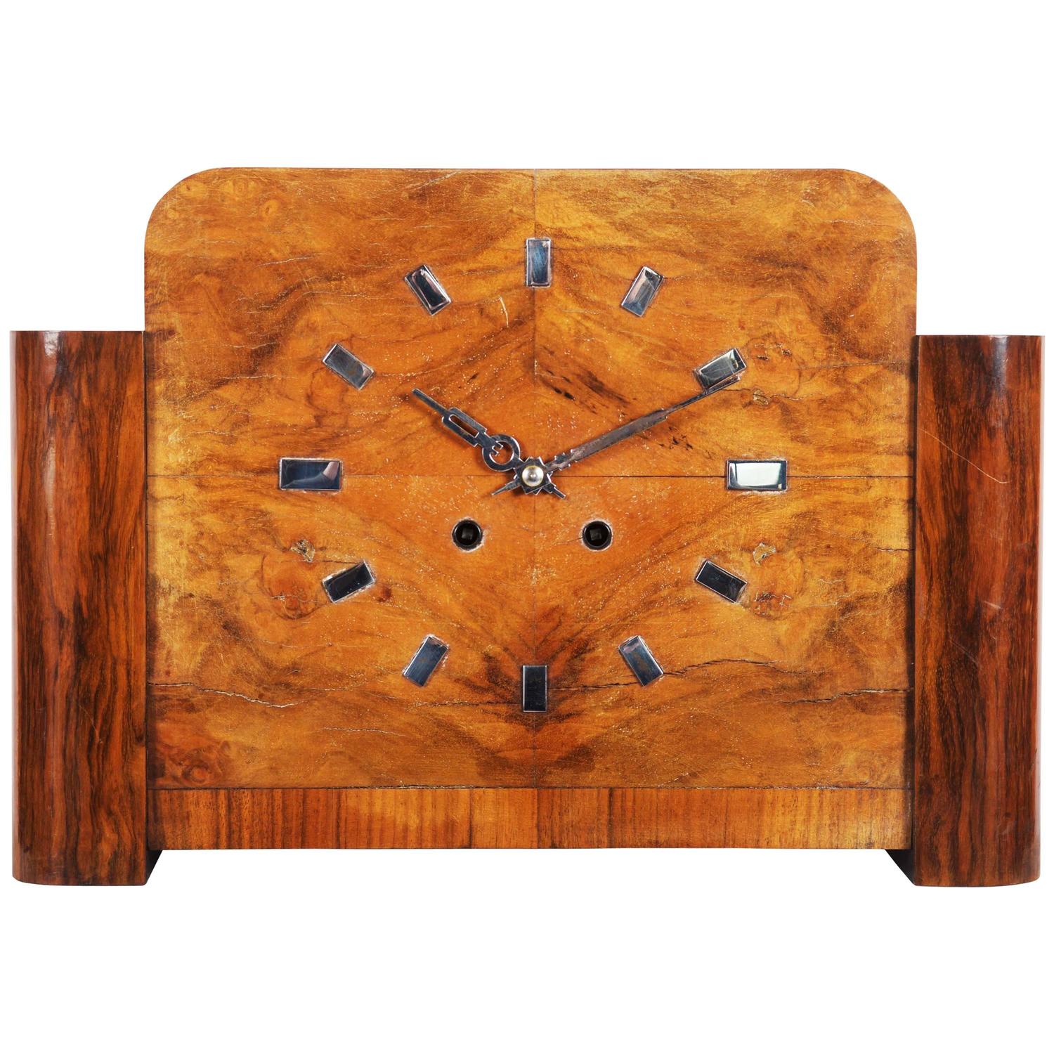 Large Art Deco Mantel Clock For Sale at 1stdibs