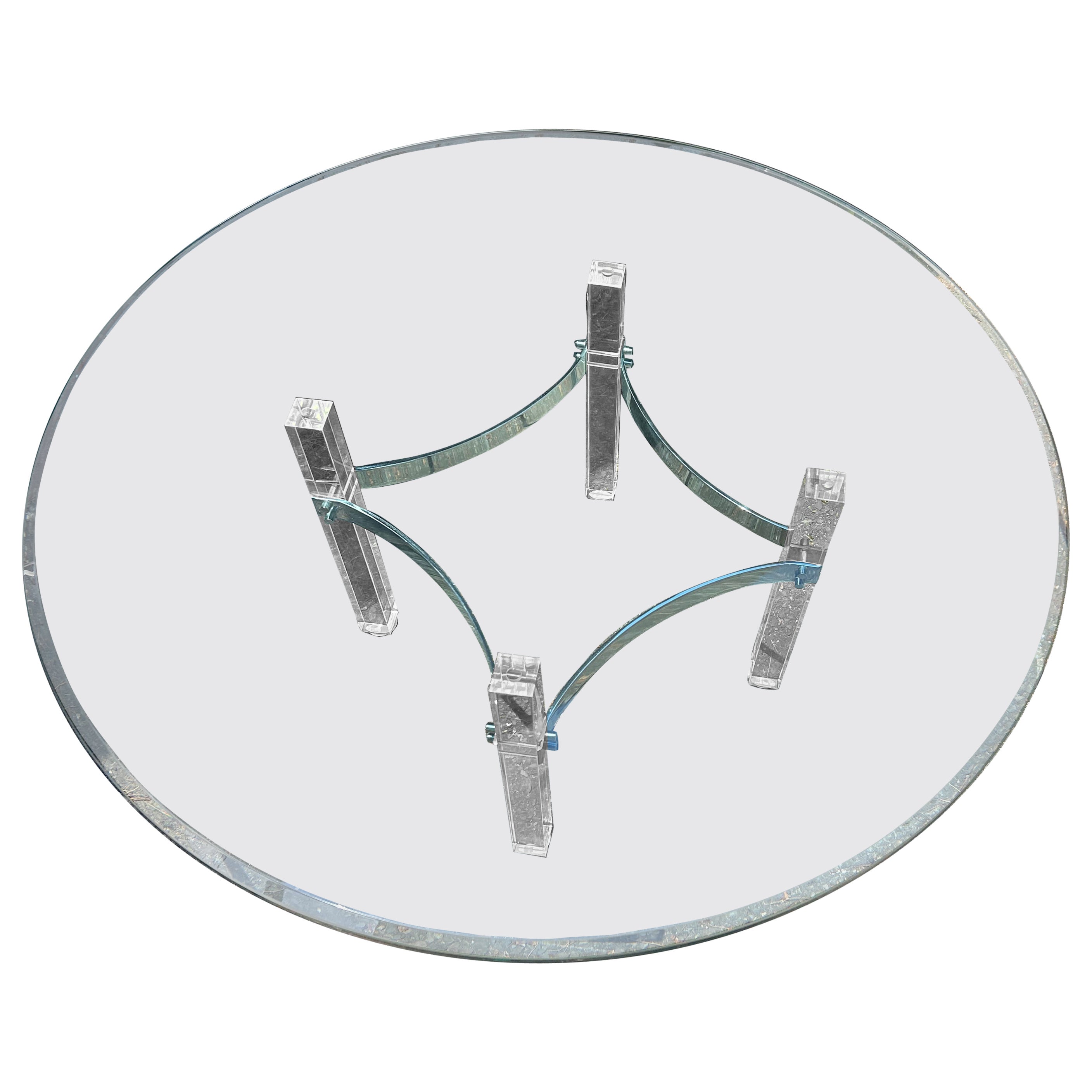 Stilvoller Charles Hollis Jones Lucite-Chrom-Couchtisch, Mid-Century Modern