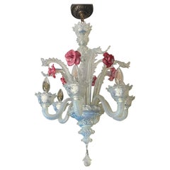 A Rare Opal Blue Murano / Venetian Chandelier