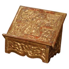 18. Jahrhundert Italienisch geschnitzt Giltwood Heilige Bibel Buch Stand Halter