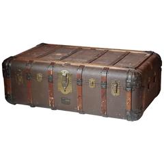 Antique Steamer Trunk Coffee Table/Side Table, circa 1900