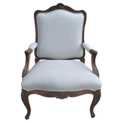 20th Century Fruitwood and Upholstered Provincial Style Bergere Chair