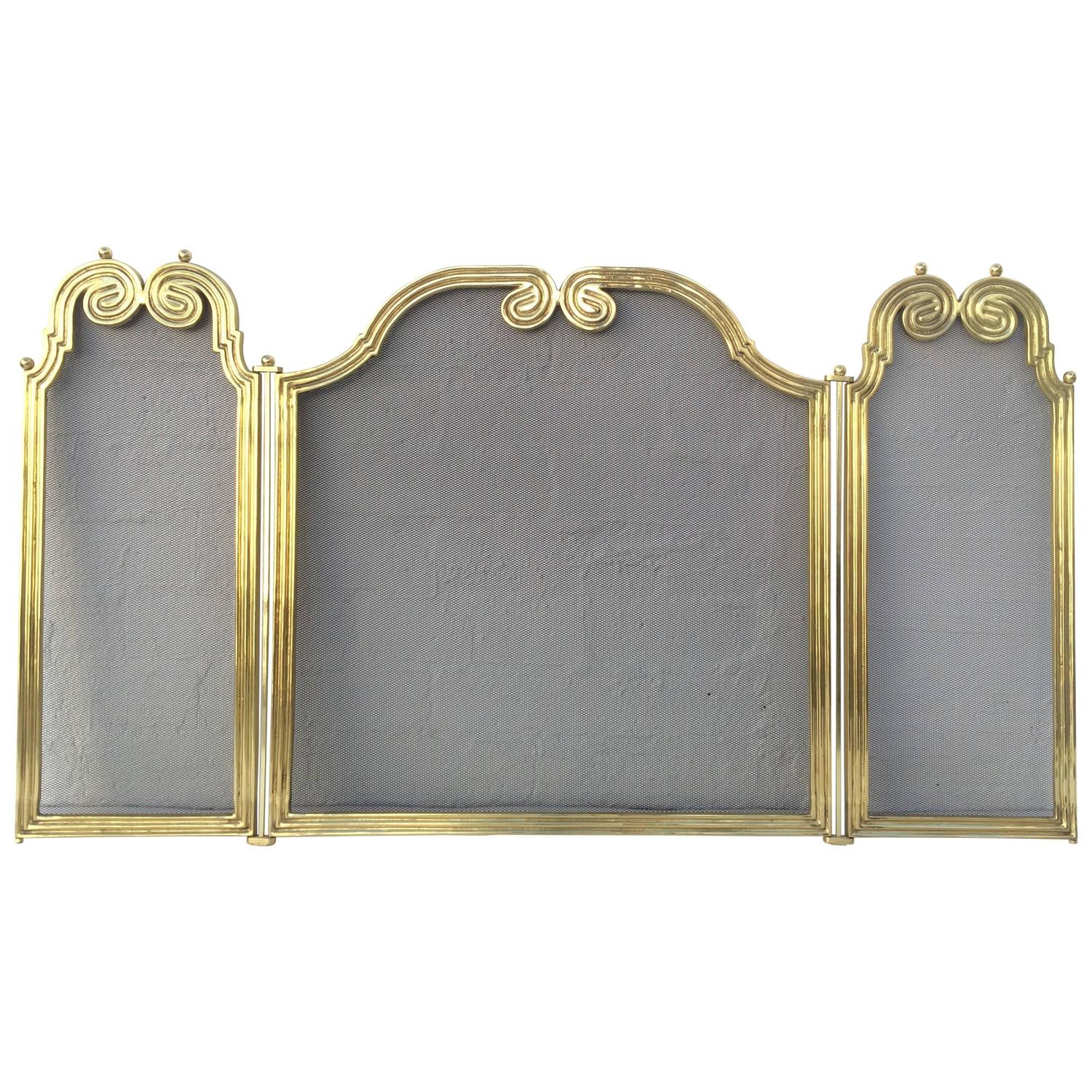Brass Fireplace Screen For Sale at 1stdibs