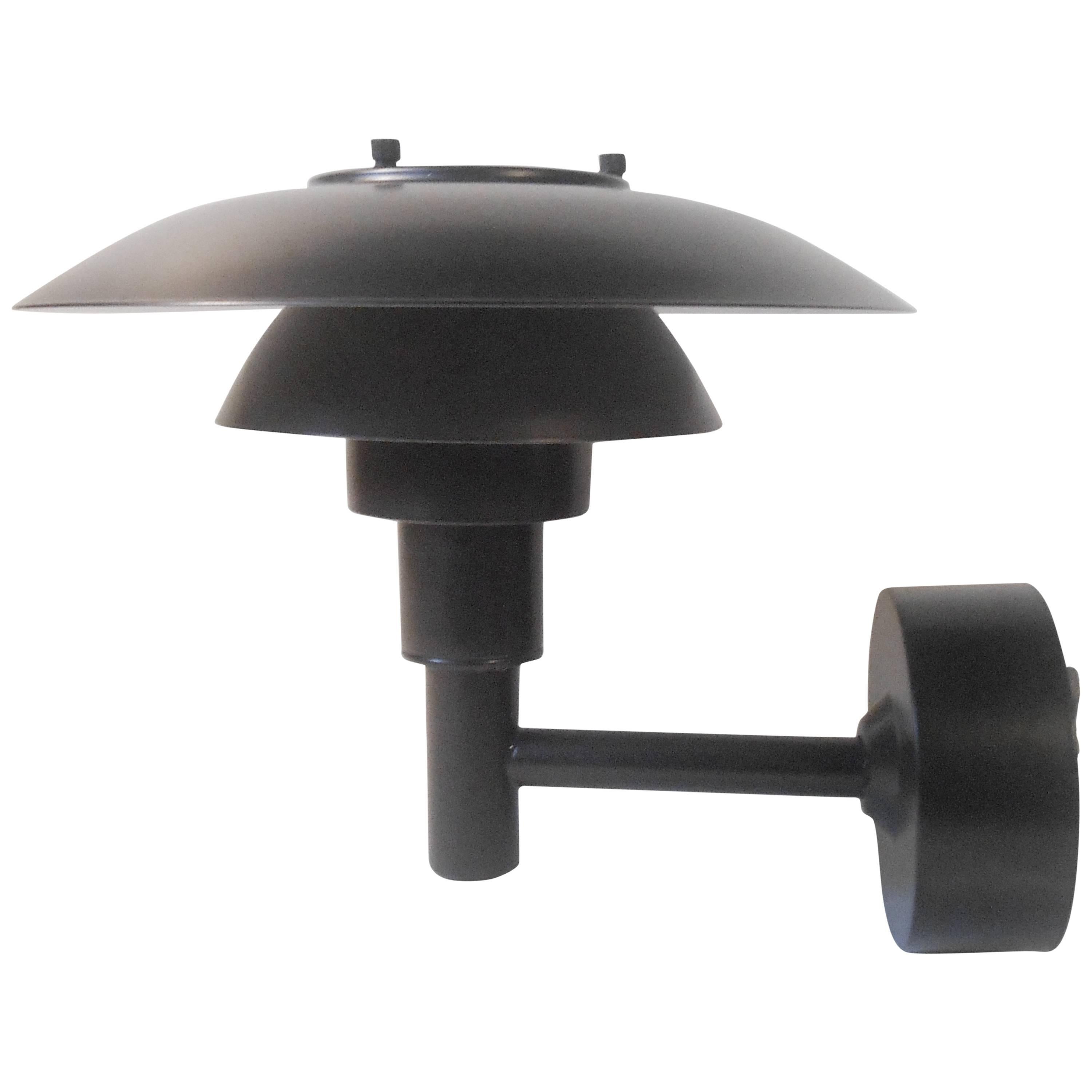 Satin Black PH 3-2, 5 Outdoor Wall Lamp by Poul Henningsen for Louis Poulsen