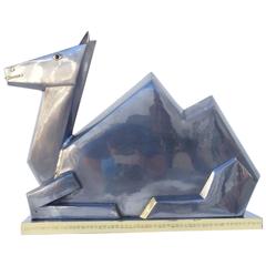 Pewter and Brass Camel from the Sahara Hotel, circa 1950s