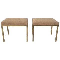 Pair of 1970s Brass Benches by Mastercraft
