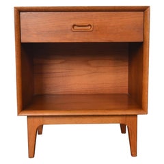 Single Drawer Teak + Oak Mid Century Nightstand