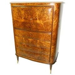 Rare Italian Secretaire Attributed to Osvaldo Borsani with Marble Top