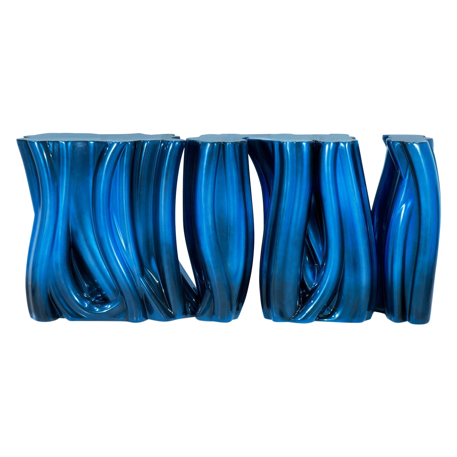 Credenza monocromatica blu - Lavorazione artigianale in fibra di vetro e polistirolo - Boca Do Lobo