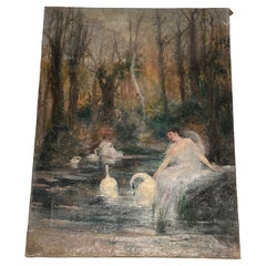Oil on Canvas "The Woman with the Swan"