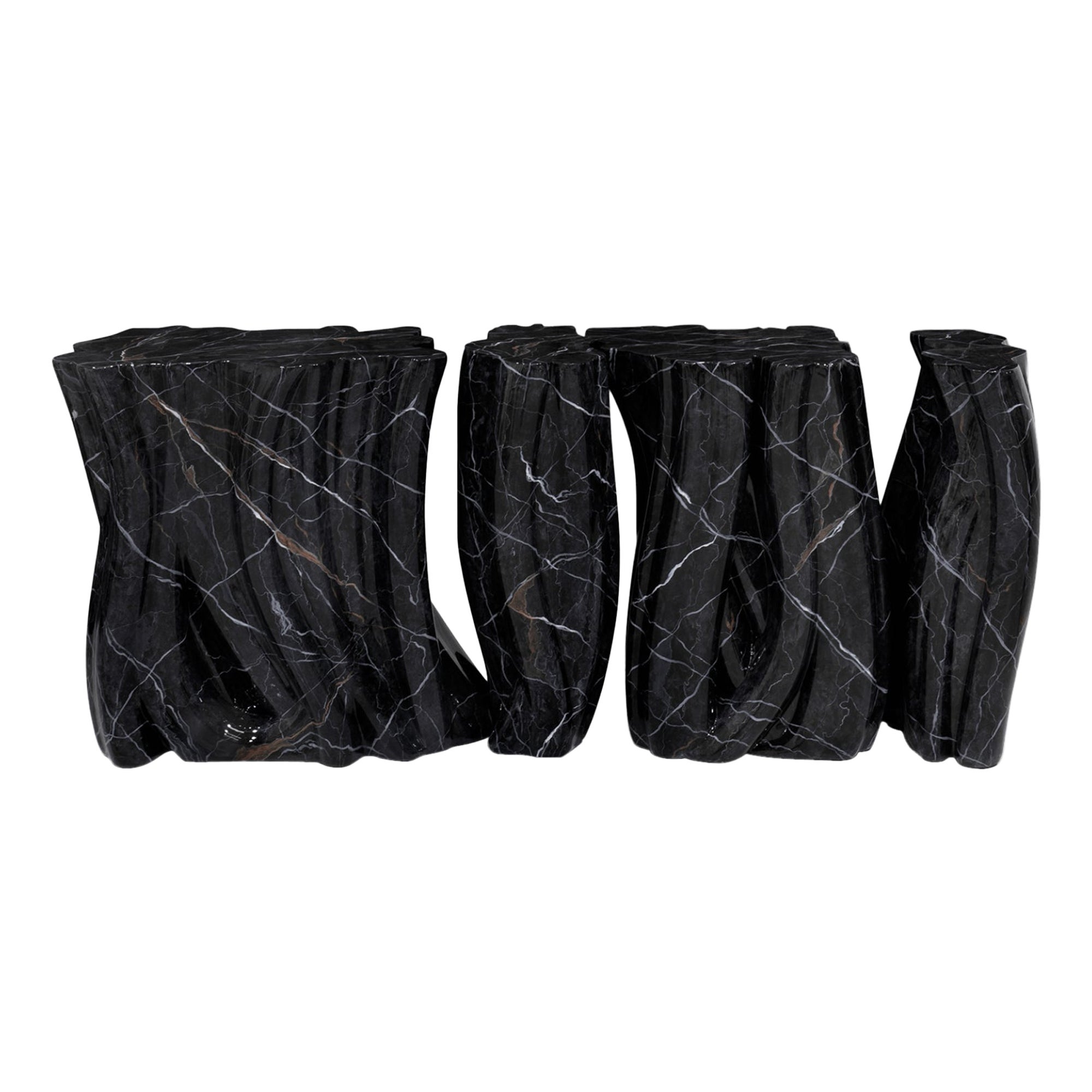 Credenza monocromatica in finto marmo - Fibra di vetro dipinta a mano - Boca Do Lobo