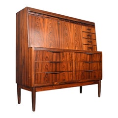 Erling Torvits Wide Brazilian Rosewood Secretary Desk