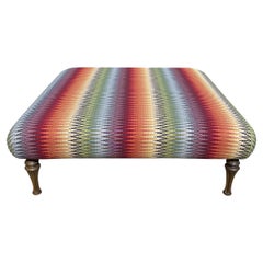 A Large Handmade Ottoman In Vibrant Coloured Upholstery