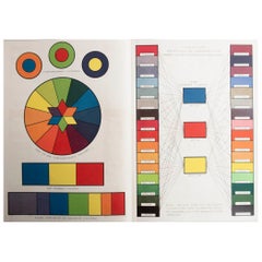 Impression ancienne originale d'un tableau en couleur. C.1900
