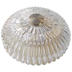 1950s Carl Fagerlund Crystal Flush Mount Chandelier - Swedish Modern by Orrefors