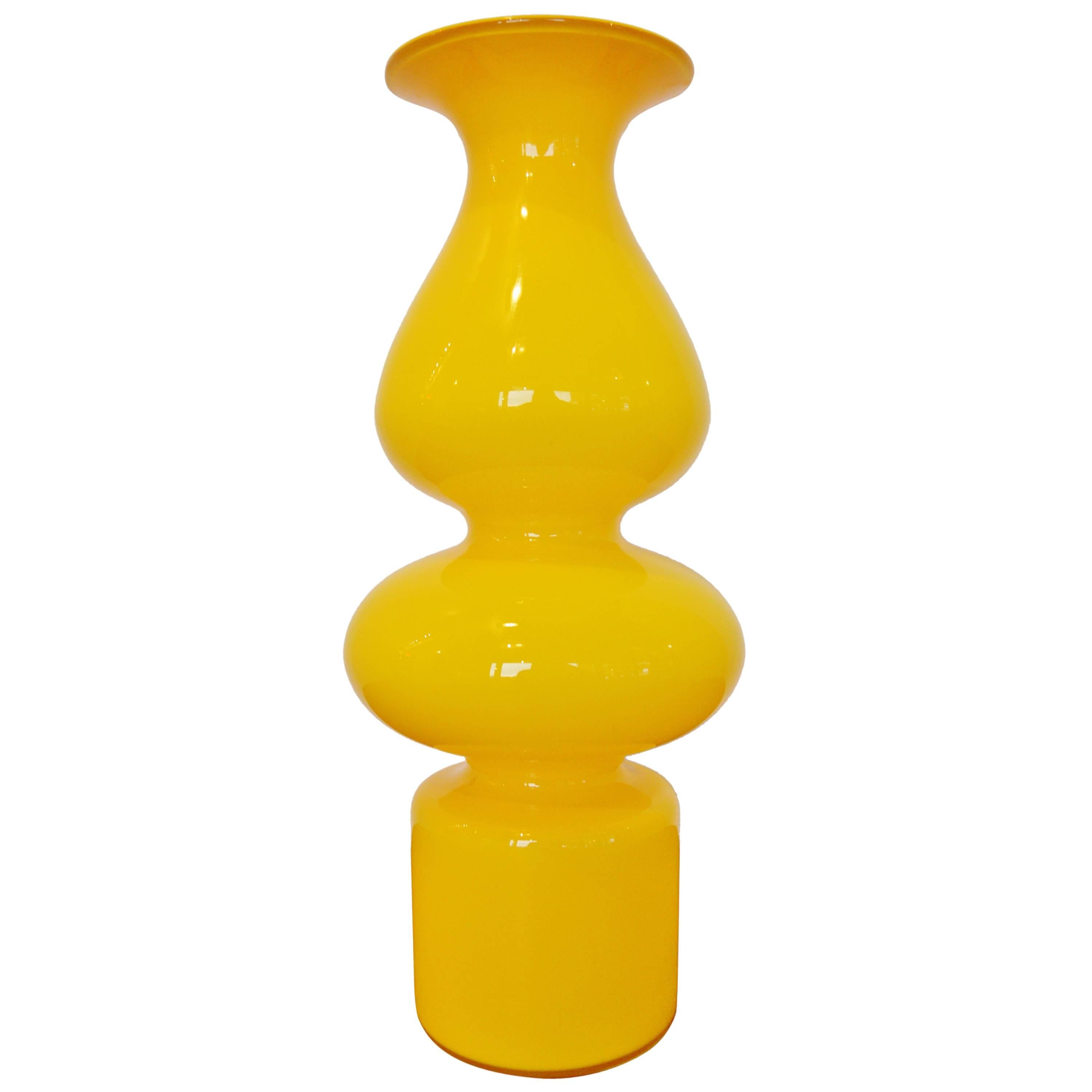 Per Lutken Yellow Carnaby Vase for Holmegaard