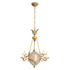 Empire Style Hot Air Balloon Chandelier in Bronze and Crystal