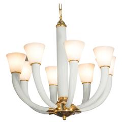 Peleguso Glass Eight-Arm Chandelier by Seguso, 1980s 5