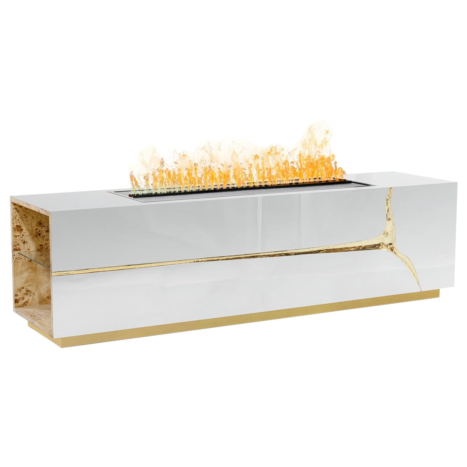 Lapiaz Fireplace - Hand-Polished Steel & Brass - Boca do Lobo For Sale