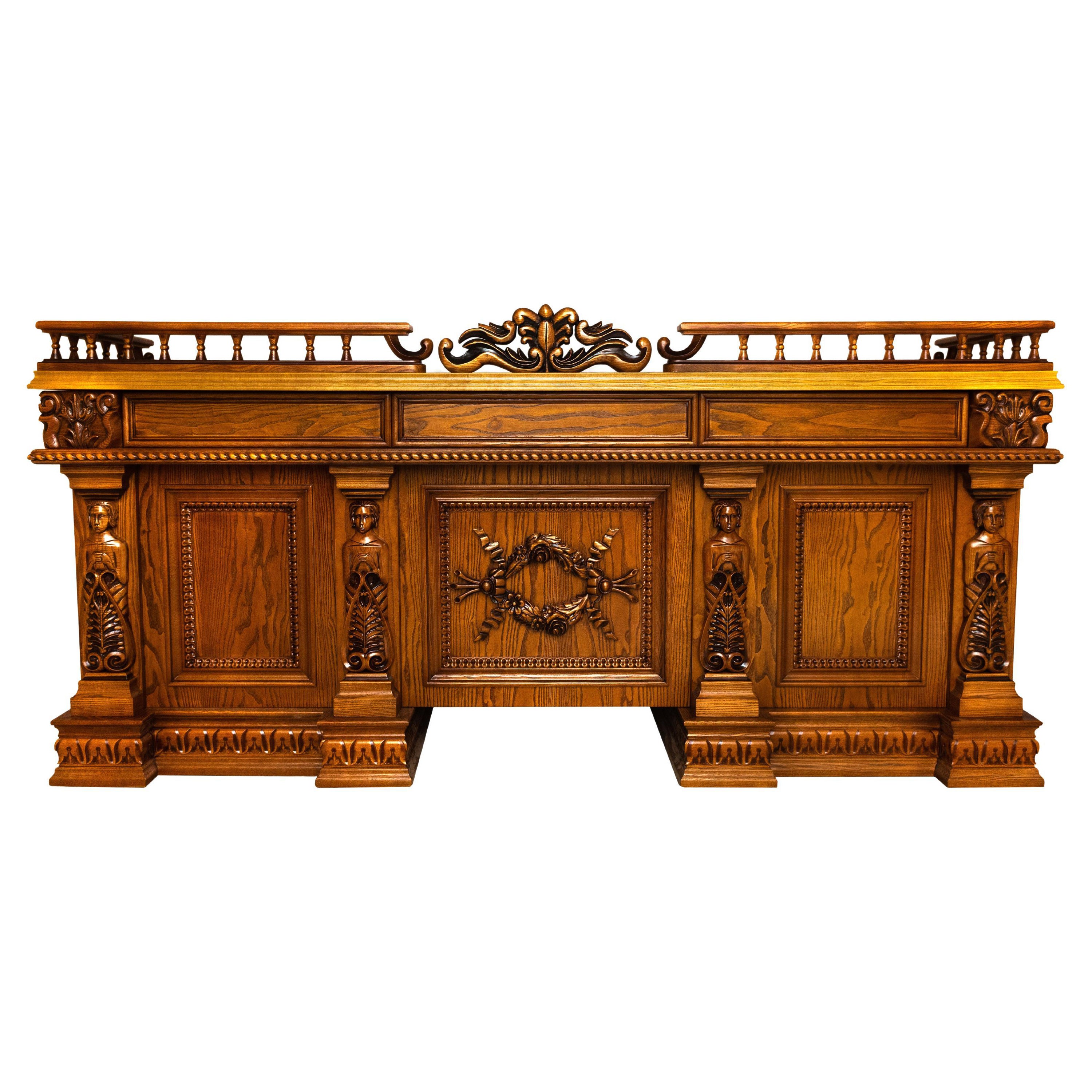 Contemporary Harden Furniture Executive Ash Solid Wood Office Desk For Sale