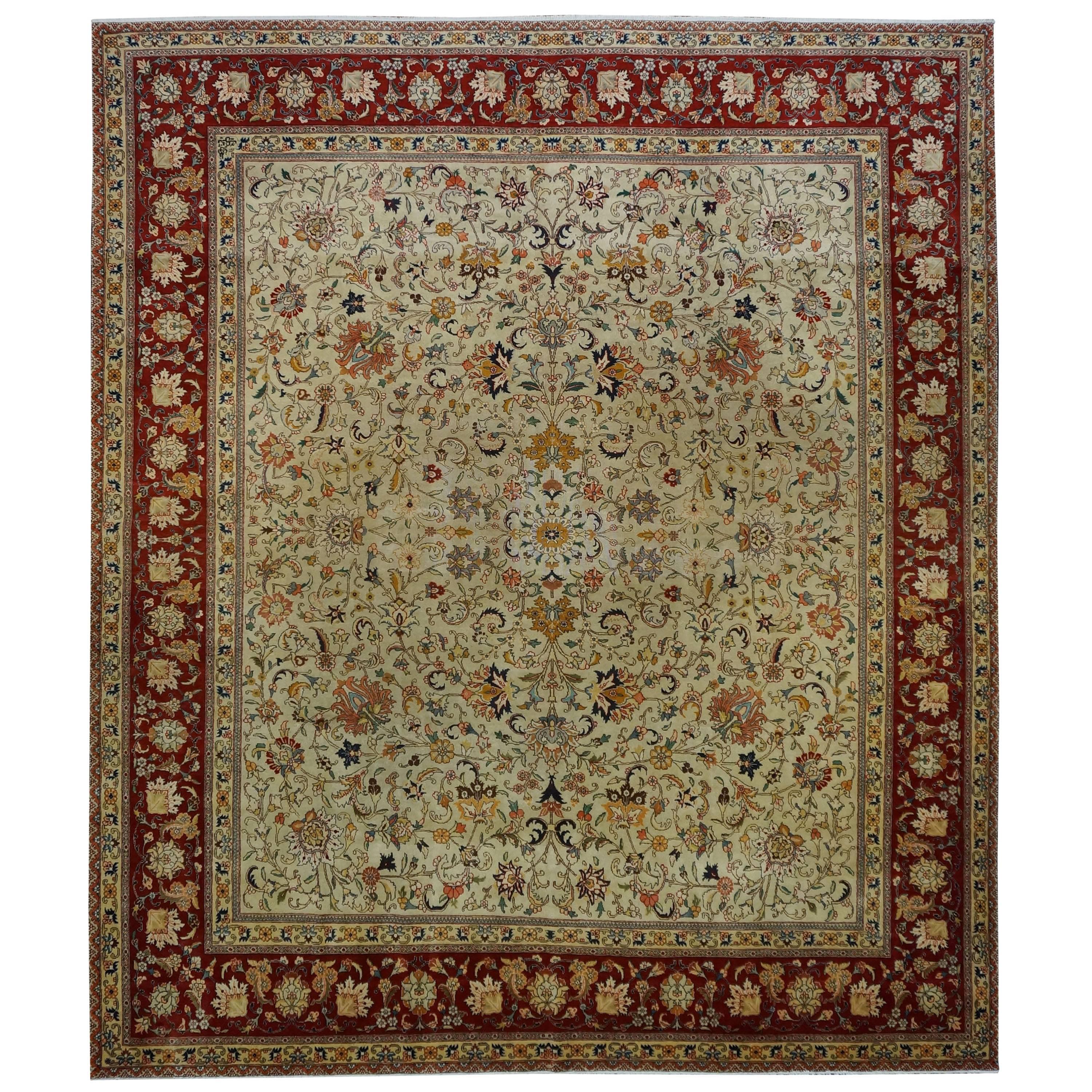 Persian Tabriz 20th Century Square Oriental Rug For Sale