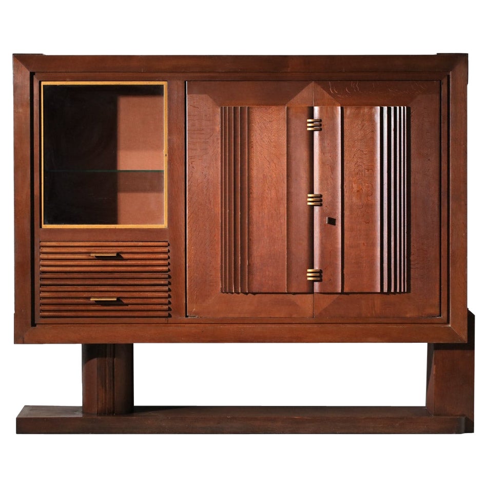 Buffet Charles Dudouyt en chêne art déco des années 1930 Français