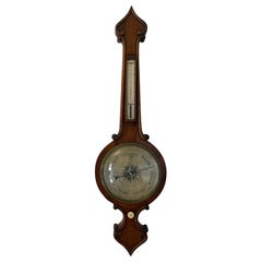 Grand baromètre Banjo de qualité victorienne en bois de rose