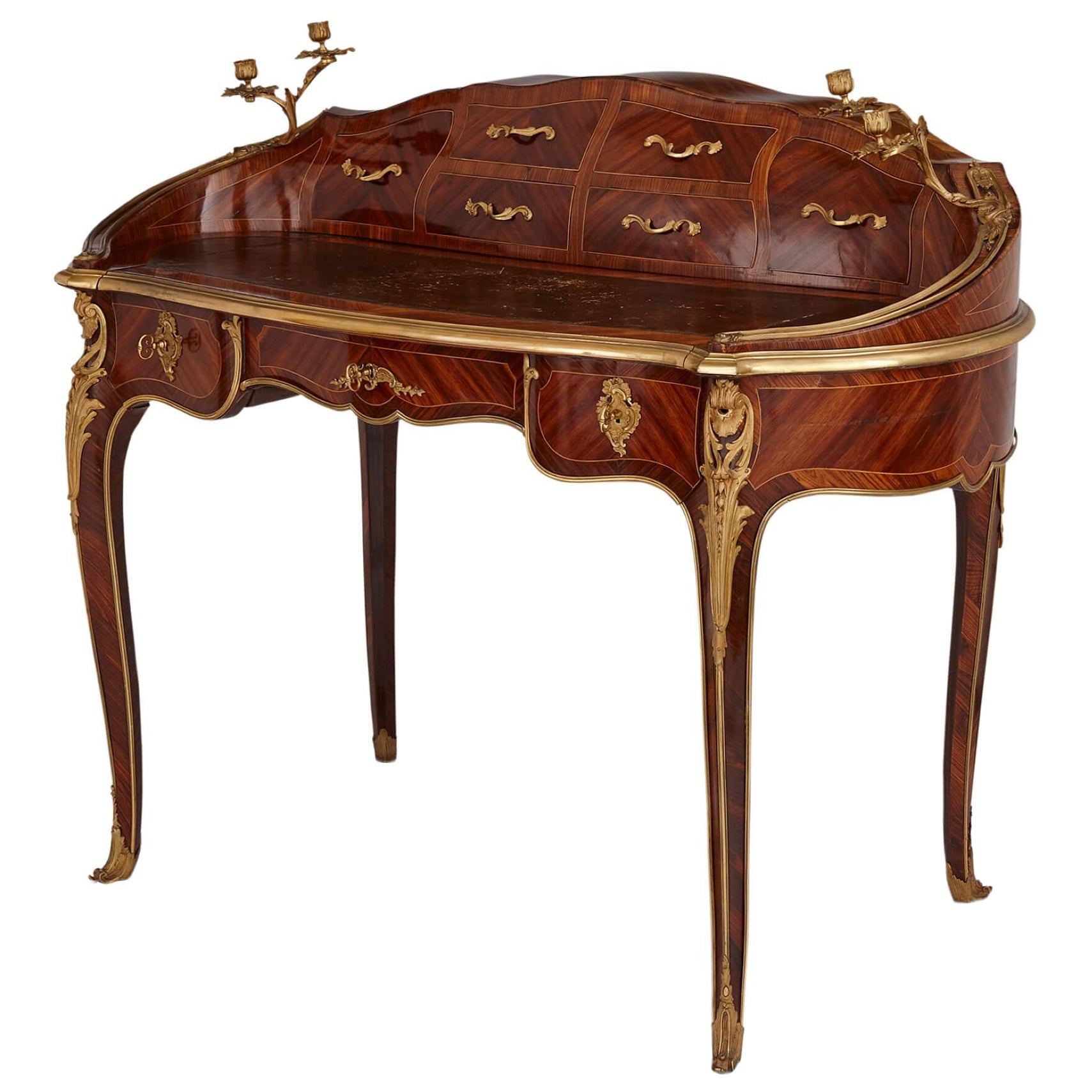 19th Century French Louis XV Style Ormolu Mounted Writing Desk