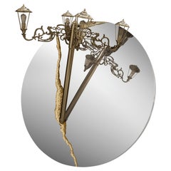 Lumiere Round Mirror - Forged Gold-Plated Hammered Brass - Boca do Lobo