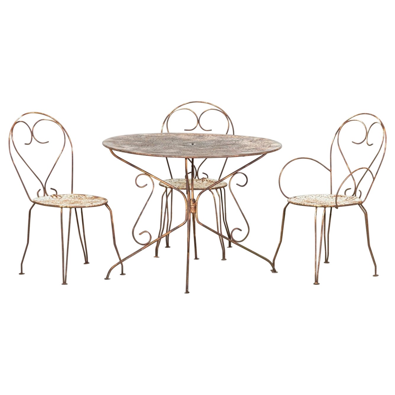 Ensemble table et chaises de bistrot à la française