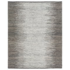 Gray Hand Knotted Modern Wool Rug With Abstract Design