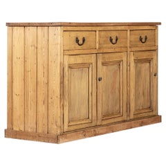 Large 19thC English Pine & Oak Dresser Base