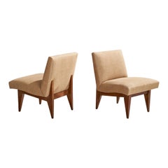 Diseñador Americano, Sillas Slipper, Roble, Tela, EE.UU., Década de 1950