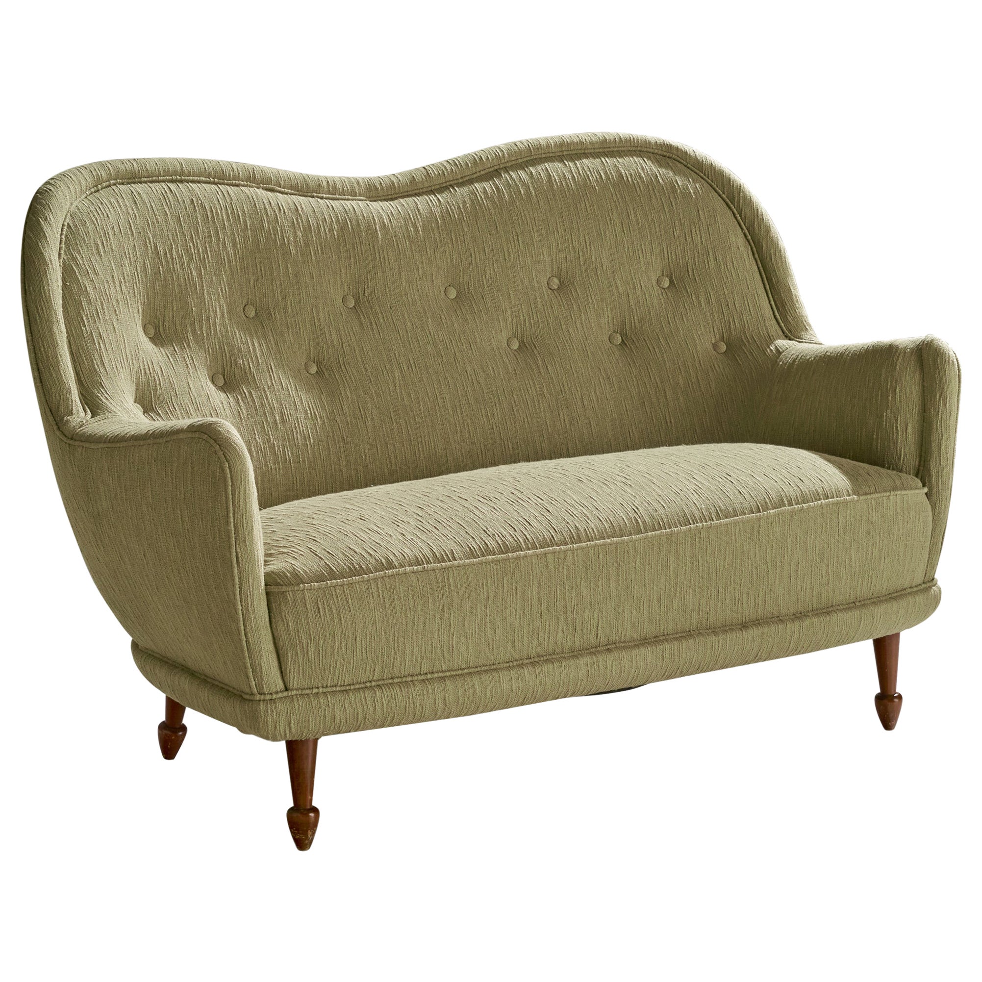 Carl Cederholm, Sofa, Fabric, Wood, Sweden, 1940s