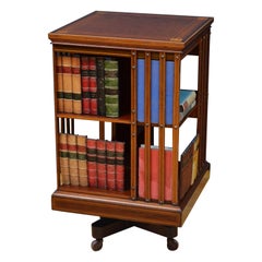 Edwardian Mahogany and Inlaid Revolving Bookcase