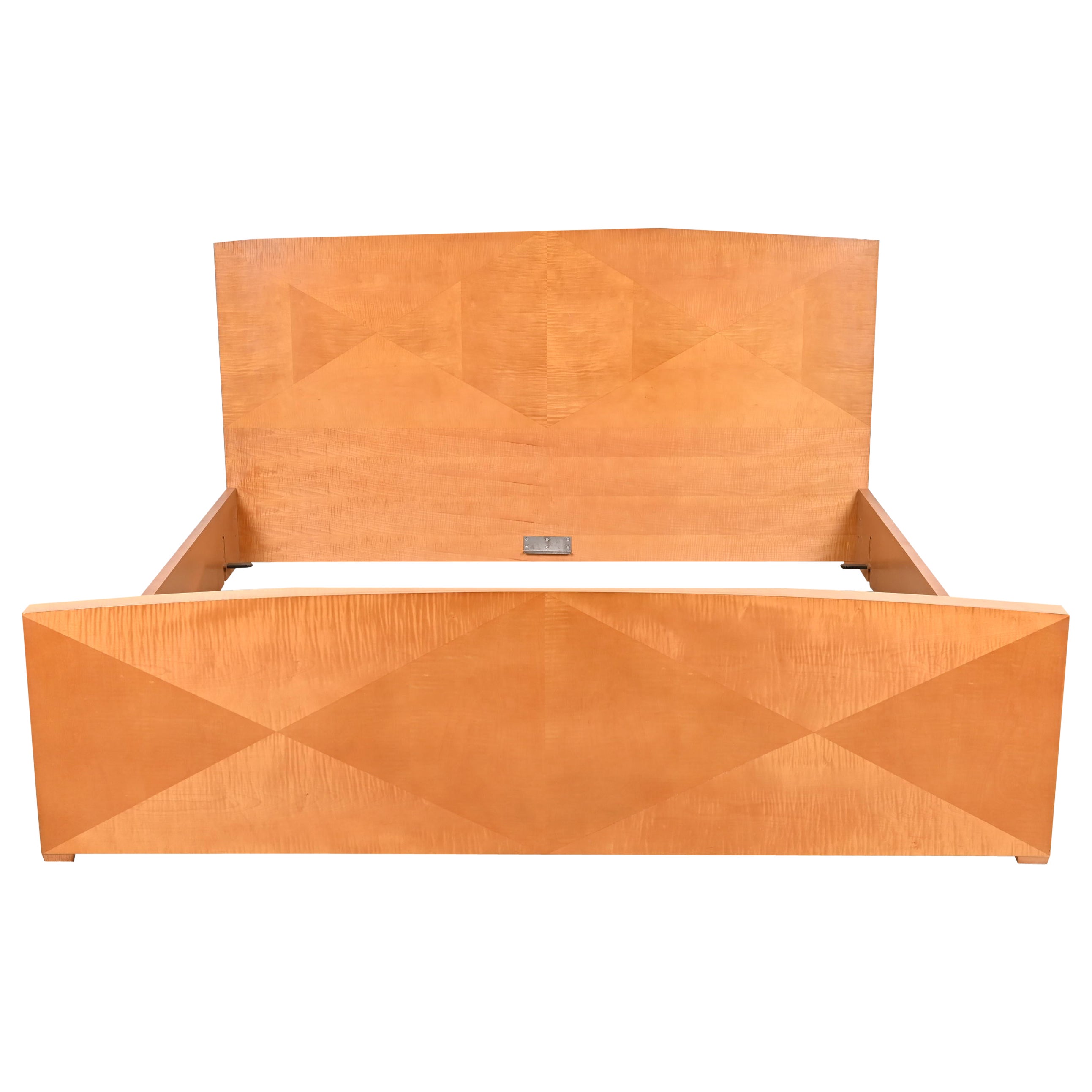 Letto matrimoniale Baker Furniture Modern Art Deco Primavera Wood in vendita