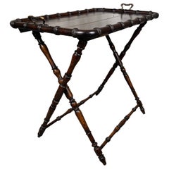 Antique 1900's Faux Bamboo Folding Butler Tray