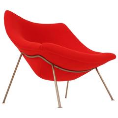 Pierre Paulin Oyster Red Kvadrat, Artifort Dutch Lounge Chair