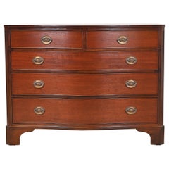Kindel Furniture Georgian Mahogany Serpentine Front Chest of Drawers, Refinished