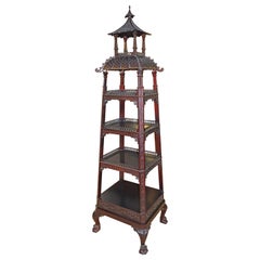 Kindel Varney & Sons Chinese Chippendale Etagere Pagoda Vitrine