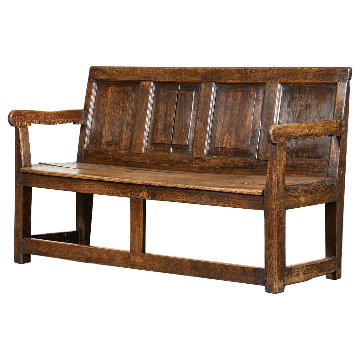 18thC English Oak Vernacular Settle