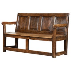 18thC English Oak Vernacular Settle