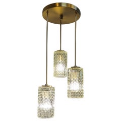 Mid Century Cascading Pendant Molded Glass
