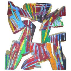 Charles Arnoldi 'Chuck" Acrylic Painting on Plywood/Wall Sculpture, Signed 2