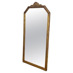 Vintage French Style Mirror in Gold Tone With Floral Motif.
