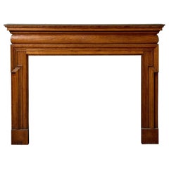 Original Victorian Antique Oak Fire Mantel
