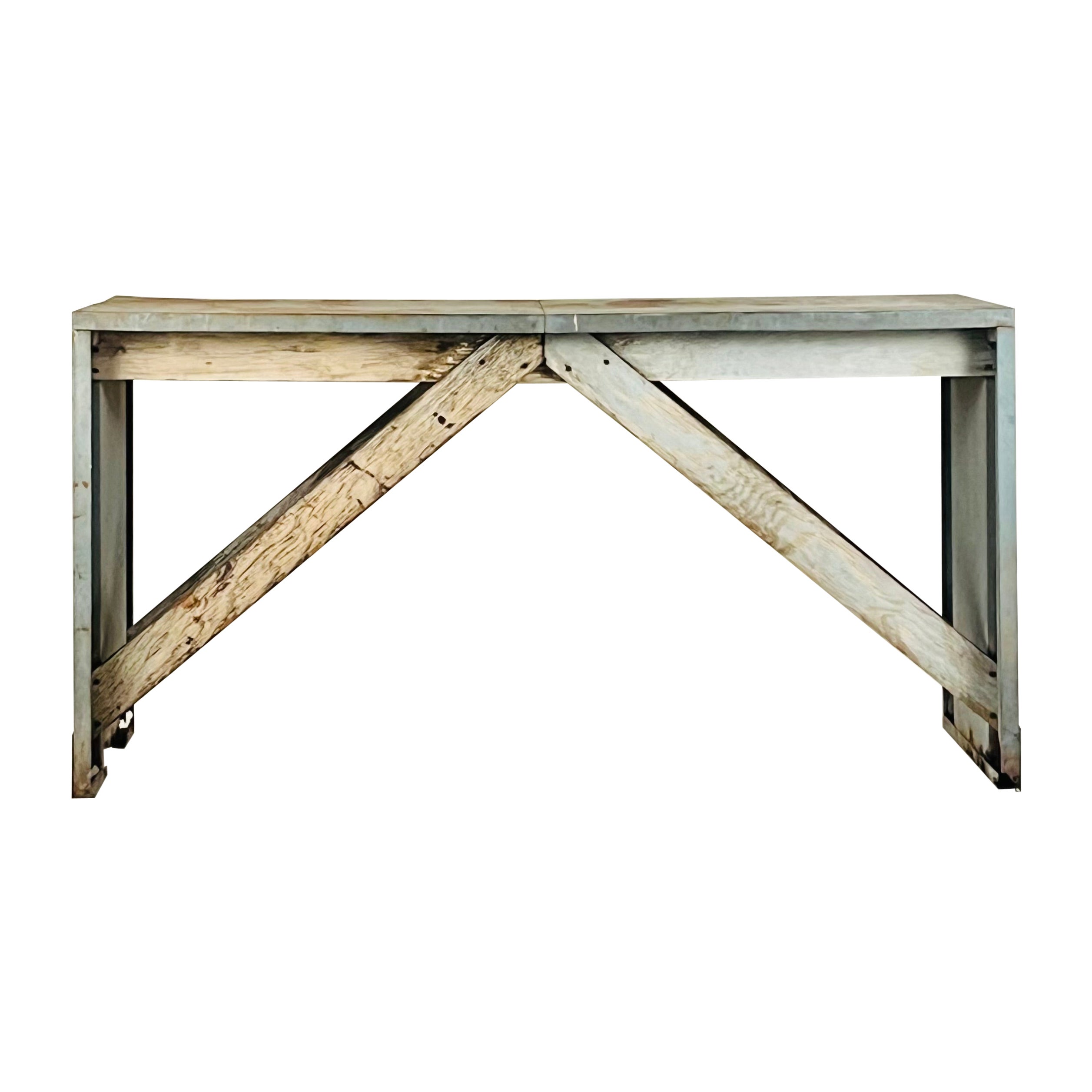 Consola de trabajo industrial patinada