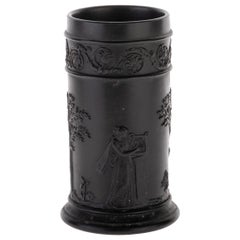 Wedgwood Antique Neoclassical Black Basalt Jasper Spill Vase 19th Century