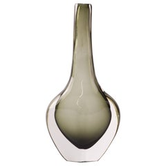 Vase Sommerso gris fumée et transparent de Nils Landberg pour Orrefors, années 1950
