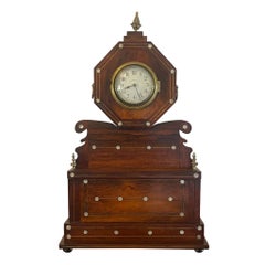 Antique Rosewood Inlaid Mantle Clock by Walker and Hall